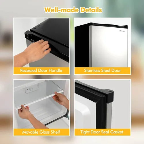 Vista 5 de Congelador vertical compacto, congelador de control mecánico con termostato ajustable de 7 grados, congeladores verticales EP23796