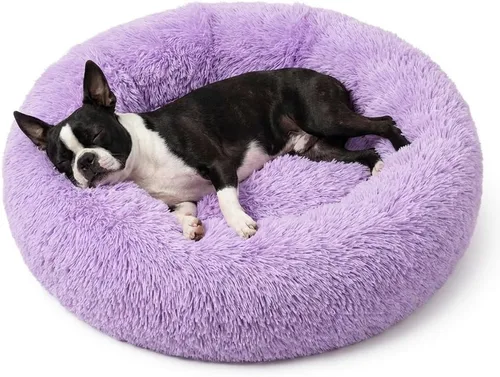 Vista 32 de Cama para perros pequeños, cama calmante para perros pequeños, antiansiedad, cama para cachorros, lavable a máquina, esponjosa, de lujo Verde militar