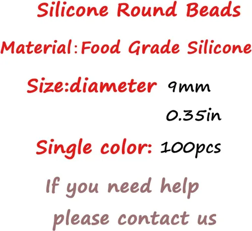 Vista 2 de 100 cuentas redondas de silicona doradas metálicas de 0.315 pulgadas de silicona sueltas para llavero, accesorio de joyería, manualidades
