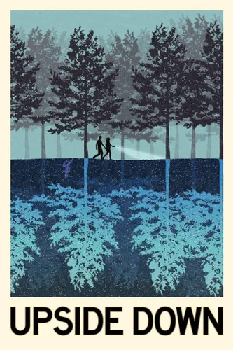 Vista 2 de Póster de viaje laminado de fantasía al revés de borrado en seco, arte de pared de 16 x 24 pulgadas