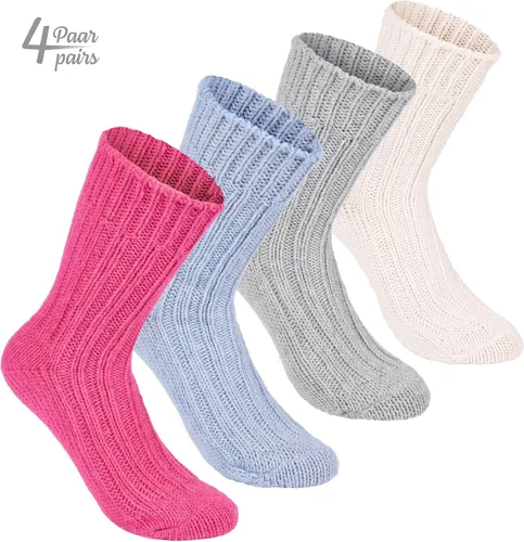 Vista 2 de Calcetines gruesos de invierno de alpaca para hombres o mujeres, 100% alpaca, 4 pares