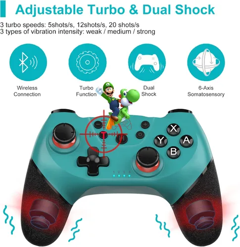 Vista 2 de Sefitopher Controlador de interruptor inalámbrico, controlador profesional compatible con Nintendo Switch, controlador de PC compatible con sensor