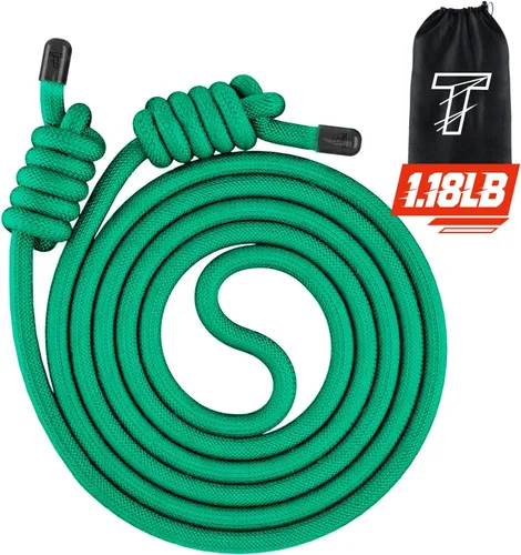 Vista 14 de Flow Rope Exercise Jump Rope For Fitness, Working Out, Flow with 9 Ft Adjustable Double Woven Workout Rope For Men, Women, Beginners' Training