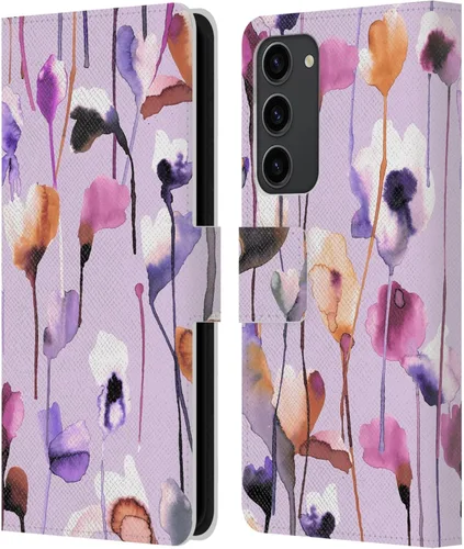 Vista 8 de Head Case Designs Officially Licensed Ninola Abstract Poppies Lilac Floral Leather Wallet Case Compatible with Samsung Galaxy A07 4G