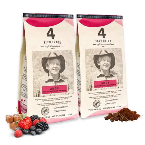 Vista 12 de 4 Elementos Café integral clásico de 12 onzas, tostado medio oscuro, 100% arábica de Colombia, sabor audaz y rico