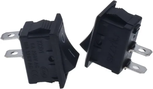 Vista 4 de Interruptor basculante 10 unids KCD1-101 Interruptor de encendido basculante 6A250V 10A125V Interruptor de botón SKPT 2 pies 0.591 * 0.827 in
