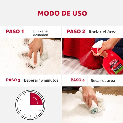 Vista 5 de Nature's Miracle Eliminador Avanzado de Manchas y Olores, Aroma a Limón Soleado, Fórmula Enzimática para Desórdenes Severos para Desastres Difíciles