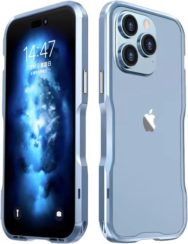 Vista 30 de Parachoques de aluminio compatibles con iPhone 12 Mini de 5.4 PULGADAS, estuche con marco metálico, parachoques delgado de diseño genial y Negro