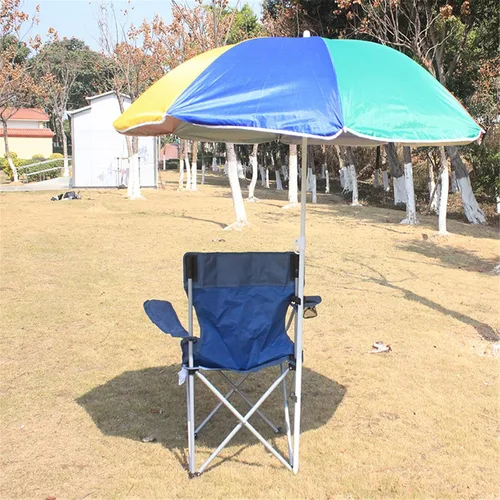 Vista 4 de Sillas de camping plegables al aire libre con toldo con portavasos para viajes, senderismo