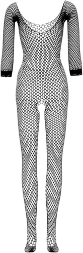Vista 8 de Women Sheer Mesh Leopard Print Bodystocking Bodysuit Lingerie Sexy One Shoulder Leg Asymmetric Teddy Onesie Babydoll Clubwear