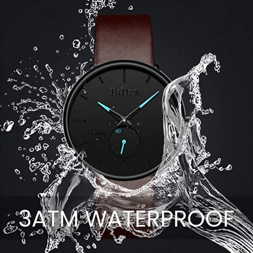 Vista 4 de Mens Watches Minimalist Ultra Thin Waterproof Fashion Dressy Wrist Watch for Men Business Casual Luxury Quartz Analog Watch
