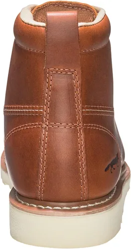 Vista 4 de Golden Fox Botas de trabajo de 6 pulgadas para hombre, con cuña y puntera tipo mocasín, cómodas para la construcción Brun-M6