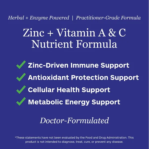 Vista 4 de Suplemento de apoyo inmunológico de zinc con vitamina C, beta caroteno y cítricos Bioflavanoides Antioxidante Apoyo Inmune - 90 Cápsulas Vegetarianas