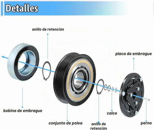 Vista 5 de uxcell Juego de embrague de compresor de CA Reemplazar para Subaru Impreza 2012-2016 A/C Embrague Conjunto de reparación