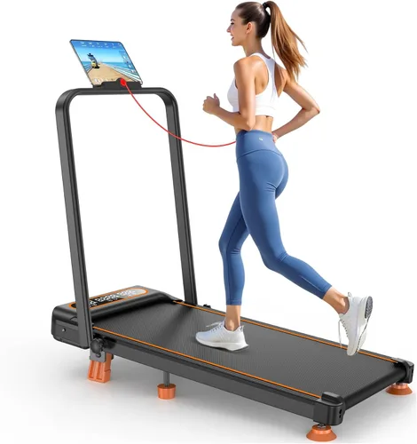 Vista 9 de Treadmill Walking Pad with 15% Incline/Handle Bar/2 LED Display, 3.5HP Portable Treadmills for Home Small, Foldable Walking Pad Treadmill 350+lb