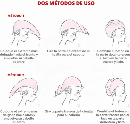 Vista 6 de American Soft Linen Toallas de pelo 100 % algodón para mujer, gorro de toalla de pelo, turbante de algodón para cabello largo y rizado Beige