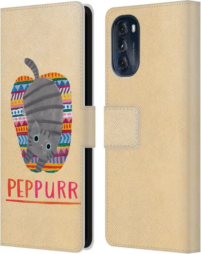 Vista 9 de Head Case Designs Officially Licensed Planet Cat Avocato Puns Leather Book Wallet Case Cover Compatible with Motorola Moto G (2022)