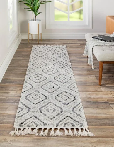 Vista 14 de Unique Loom Cherokee Collection Gatlinburg - Alfombra rectangular de 2 x 3 pies 1 pulgada, color blanco y negro