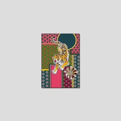 Vista 5 de Alfombra vintage de estilo bohemio con diseño de tigre para puerta de baño, 2 x 3 pies, alfombra pequeña para dormitorio, lavable, tapete de tigre