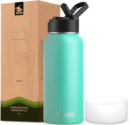Vista 56 de koodee Botella de agua para niños, botella de agua de acero inoxidable de 12 onzas con aislamiento al vacío para la escuela, botella de agua de boca