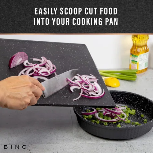 Vista 4 de BINO Tabla de cortar Tabla de cortar sin BPA Tablas de cortar para cocina duradera, gran superficie, multiusos, de doble cara, apta