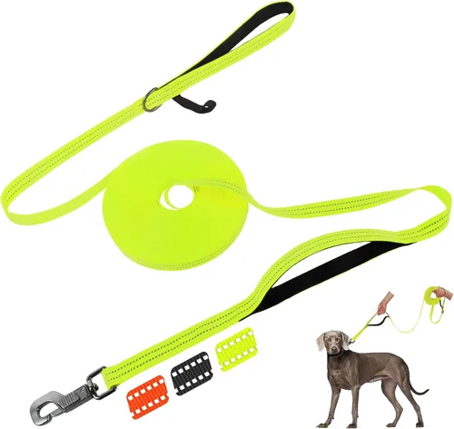 Vista 9 de Fida Correa larga para perros con asa de tráfico, correa reflectante para perros de 30 pies y 50 pies de largo, para entrenamiento de obediencia