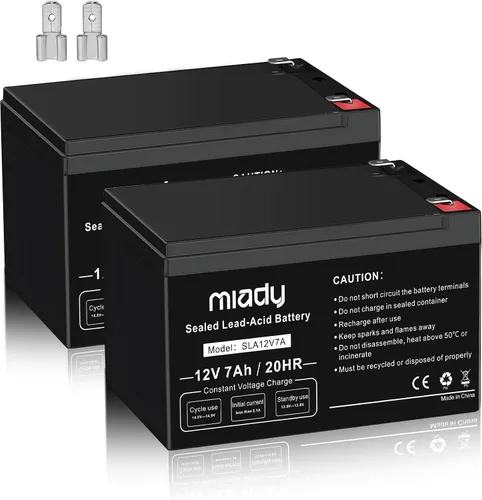 Vista 9 de Miady Batería de ácido plomo sellada recargable de 12V 7Ah (Paquete de 2)