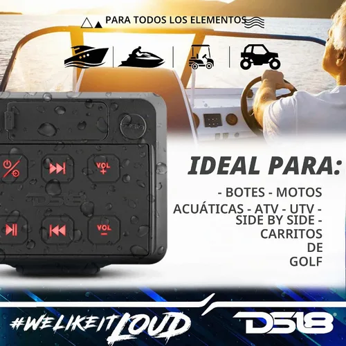 Vista 4 de DS18 ENSBTRC-SQ - Radio estéreo universal Bluetooth marino - Receptor de audio impermeable para barco con MP3, USB, SD, ideal para barco, ATV, UTV