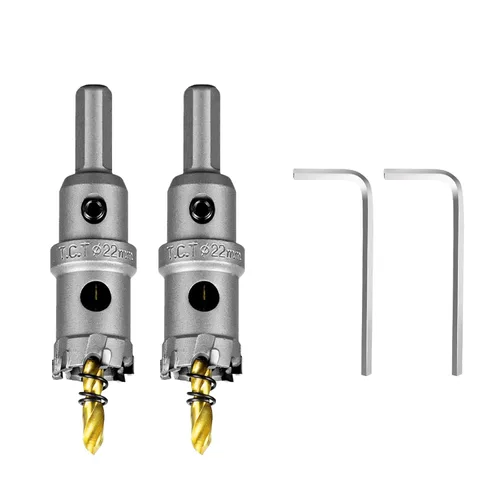 Vista 26 de SALI Kit de sierra perforadora TCT de 1 pulgada (1.024 in) con punta de carburo de tungsteno con broca piloto chapada en titanio para metal, acero