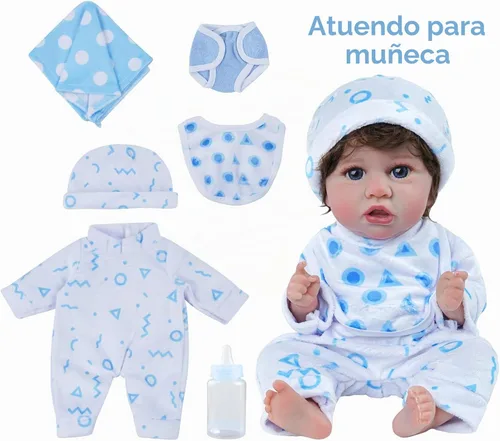 Vista 7 de BABESIDE Juego de 8 piezas de ropa para muñeca bebé con cuna para muñecas de 8-10-12 pulgadas, ropa y accesorios para muñeca bebé Bitty para bebés