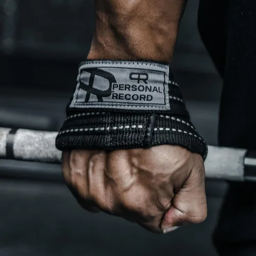 Vista 8 de PR Personal Record Deadlift Straps - Figuras 8 correas de levantamiento de pesas para levantamiento de pesas, culturismo, Strongman - Muñequeras