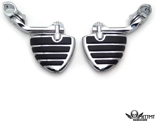 Vista 5 de SMT- Cromado 5" Mini Wing Highway FootPeg 1.25" 1 1/4" Montaje Compatible con Kawasaki VULCAN VN400 VN800
