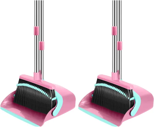 Vista 23 de NACENA - Juego de escoba y recogedor con dientes, con mango ajustable de 52 pulgadas de largo, para limpiar cabello, adecuado para el hogar, cocina