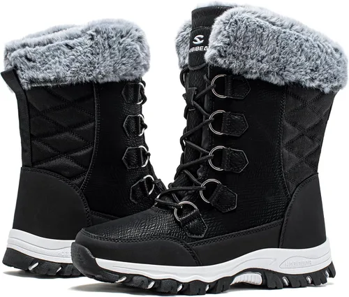 Vista 2 de HOBIBEAR - Botas de nieve de invierno para mujer Aw5778/Negro