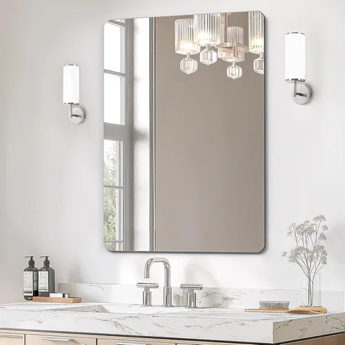Vista 14 de USHOWER Espejo de baño negro para sobre el fregadero, 22 x 30 pulgadas, espejo rectangular negro mate para pared, espejo de tocador con marco