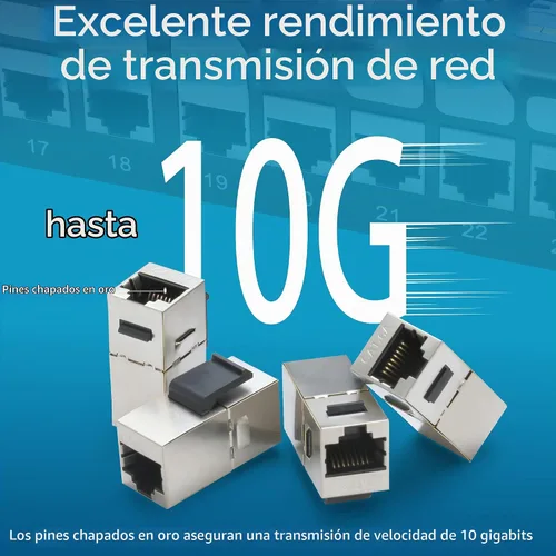 Vista 4 de Rapink Panel de conexión de 24 puertos Cat6A con soporte Keystone 10G en línea, panel de conexión acoplador blindado STP de 19 pulgadas con barra
