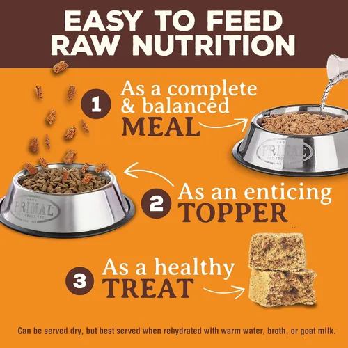 Vista 3 de Primal - Nuggets de alimento crudo liofilizado para perros, res, comida completa y balanceada, también se puede utilizar como complemento o premio