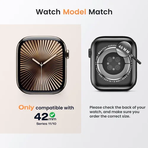 Vista 2 de Goton Funda impermeable con protector de pantalla para Apple Watch, película de vidrio templado antiespía para iWatch, carcasa de policarbonato