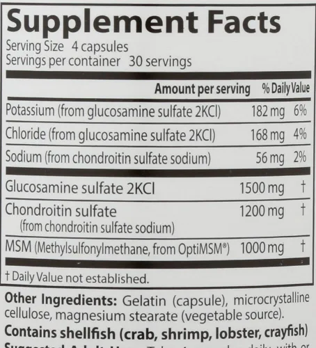 Vista 5 de Glucosamina / Condroitina / MSM 120 cápsulas