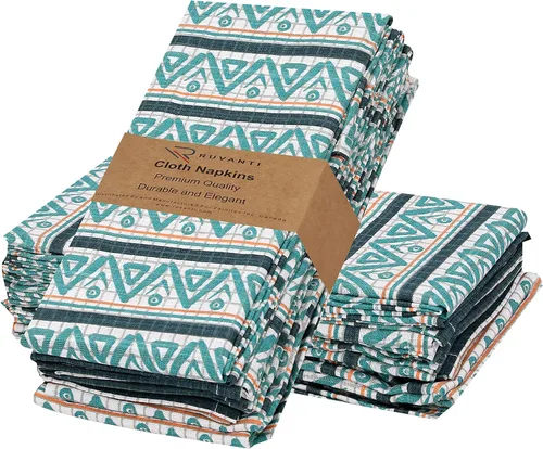 Vista 58 de Ruvanti - Servilletas de tela, paquete de 6, 45x45 centímetros, 100% algodón, lavables, suaves y absorbentes, perfectas para bodas, cenas de Belleza