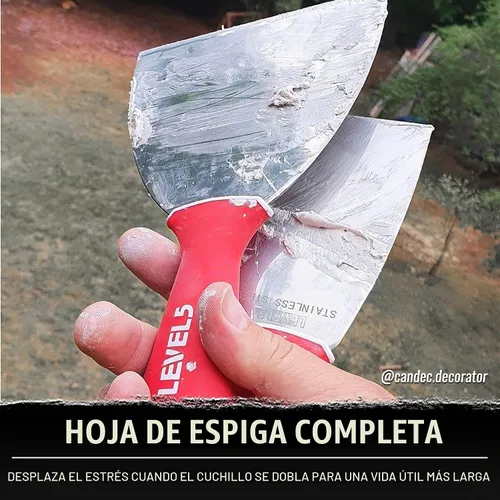 Vista 4 de LEVEL5 Cuchillo para juntas de acero inoxidable, paquete de 3 con asas de agarre suave 5-620