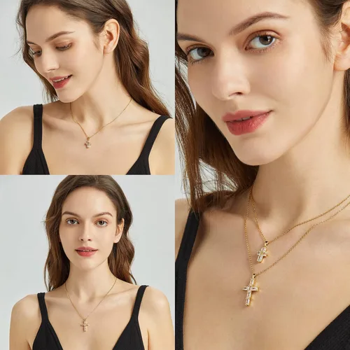 Vista 4 de Collar de Ojo Malvado para Mujer 18K Chapado en Oro Collar de Ojo Malvado en Capas Joyería de Ojo Malvado Hecha a Mano Collar de Protección