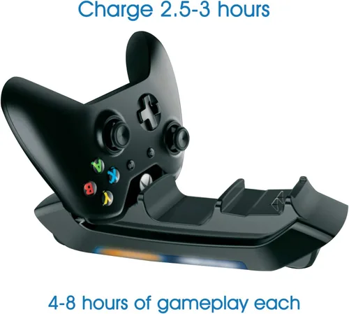Vista 4 de Rii Xbox one Controller Charger with 2 Rechargeable Battery 800mAh Dual Charging Dock Station for Xbox OneOne SOne XElite Controller