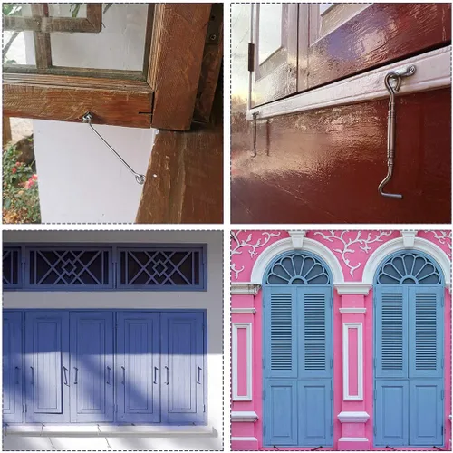 Vista 4 de uxcell Gancho giratorio de puerta de puerta de 1.7 pulgadas, para puerta de ventana de madera con tornillos de montaje, 4