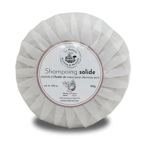 Vista 2 de Maison du Savon de Marseille - Barra de champú sólido con aceite de coco para cabello seco - Larga duración - 3 barras de 3.5 onzas