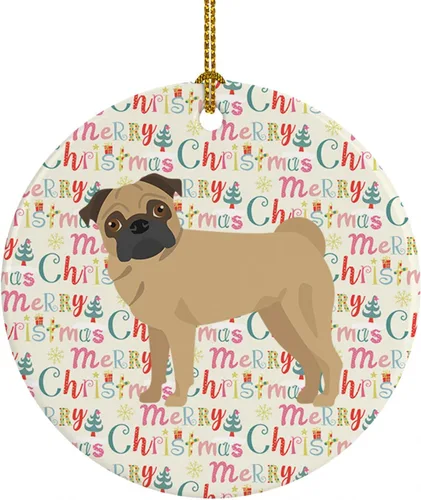 Vista 82 de Caroline's Treasures Abyssinian Sand Terrier - Adorno de cerámica para colgar en el árbol de Navidad, para el hogar, Navidad, fiestas, regalo, 3