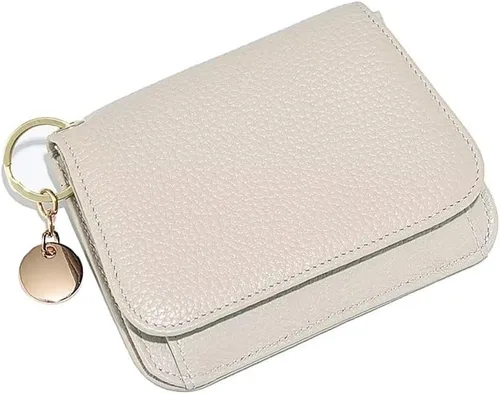 Vista 17 de Mudono - Billetera pequeña para mujer con bloqueo RFID, de cuero genuino, tarjetero, billetera delgada de tres pliegues con bolsillo con cremallera