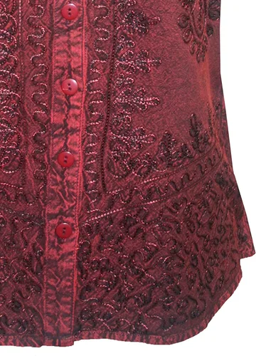 Vista 3 de Agan Traders Blusa medieval bohemia bordada para mujer