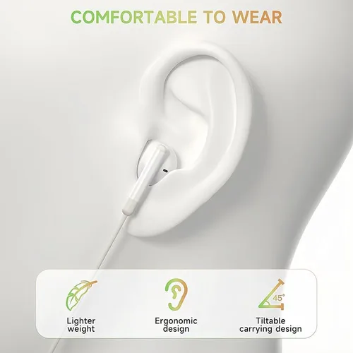 Vista 4 de Auriculares intrauditivos con cable con enchufe de 0.138 in, cable de 3.94 pies de largo, cancelación de ruido, sonido envolvente, diseño
