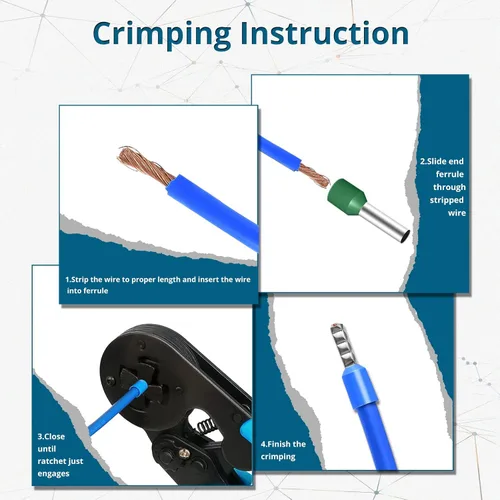 Vista 5 de Alicates de crimpadora HSC8 16-4 Herramientas de prensado autoajustables utilizadas para manguitos de extremo de cable de 6.0-16.0mm2 (AWG10-5)